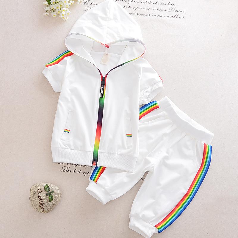 New Fashion Summer Kids Boy Girls Clothes Sportswear Short Sleeve