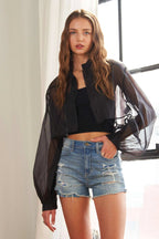 ADORA See Through Crop Shirt
