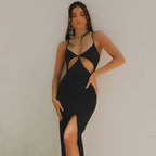 Style 2021 Summer New Women Clothing Sexy Cutout V-neck Brace Slim