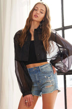 ADORA See Through Crop Shirt