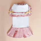 Cute Summer Cat Dress With Pleated Skirt And Rabbit Ears