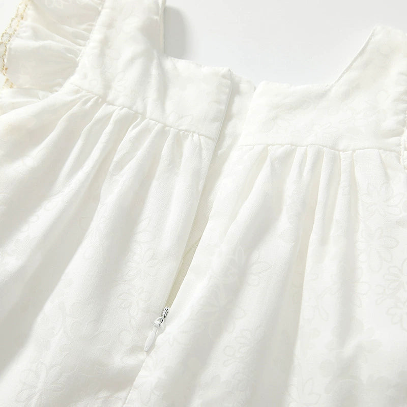 Summer Baby Kids Girls Fly Sleeves Solid Color Dress