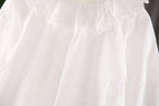 Baby Girl Solid Color Lace Collar Design Simple Style Baby Blouse